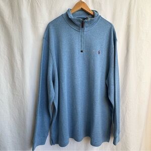 Polo Ralph Lauren Sweater Men's 2XL Blue Quarter Zip NEW